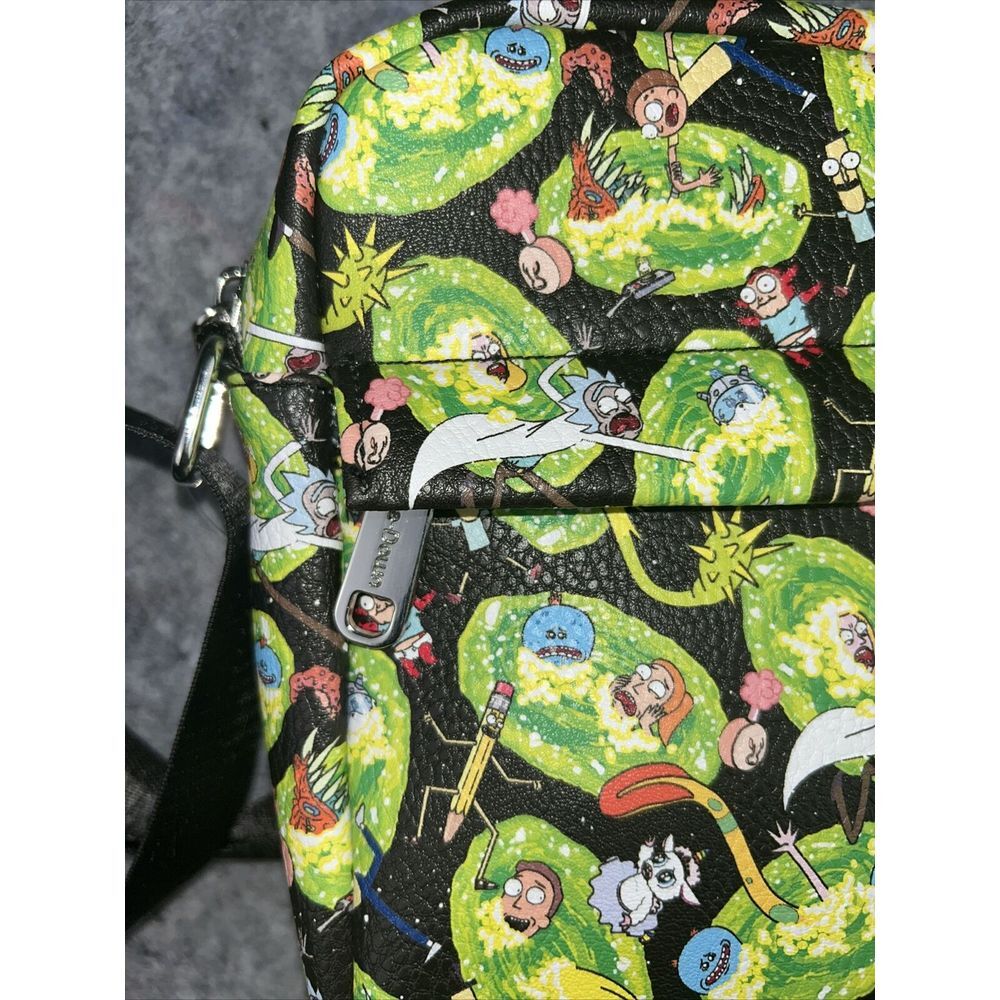 Rick And Morty Adult Swim Buckle Down Crossbody Shoulder Bag Cartoon Neon NWT - Picture 5 of 5